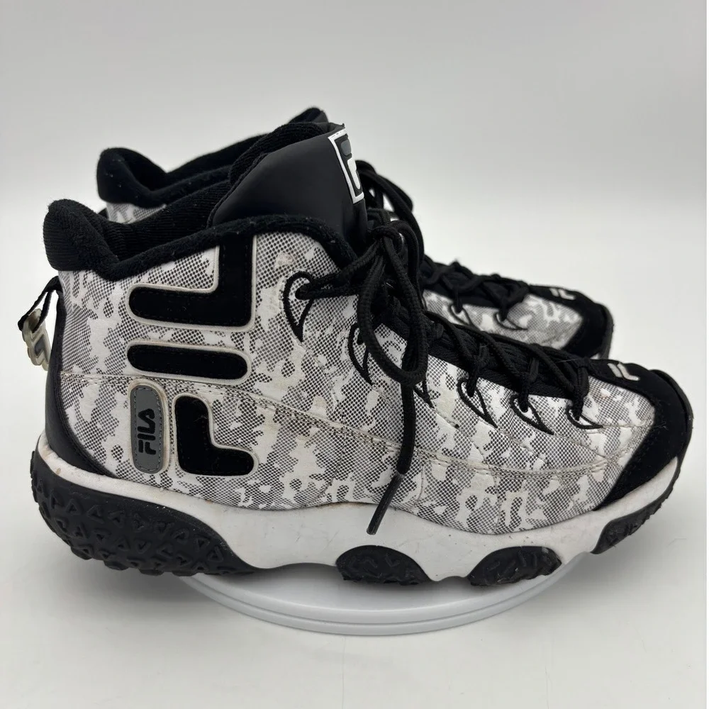 FILA Sneaker Shoe Basketball Black White Snake Dancer 6 Youth High Top 90s RARE